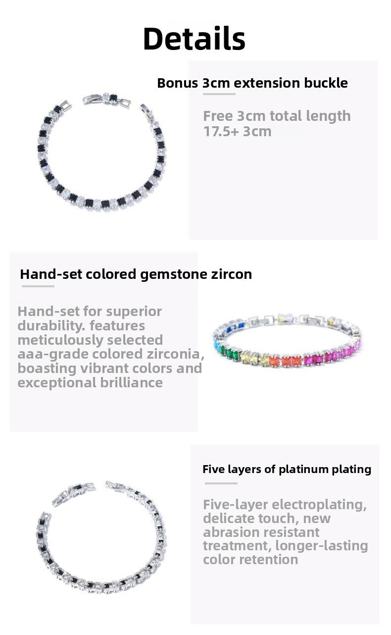 High-End Silver Zircon Bracelet – New Arrival