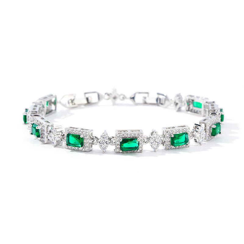 Cross Inlaid Colorful Zircon Bracelet