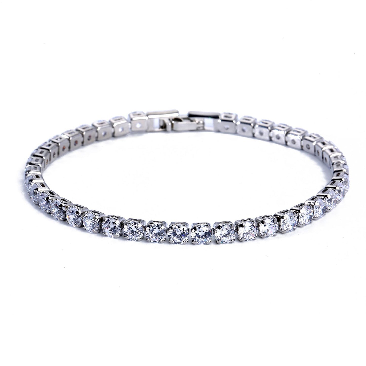 Colorful Zircon Tennis Bracelet Set – White Gold Finish