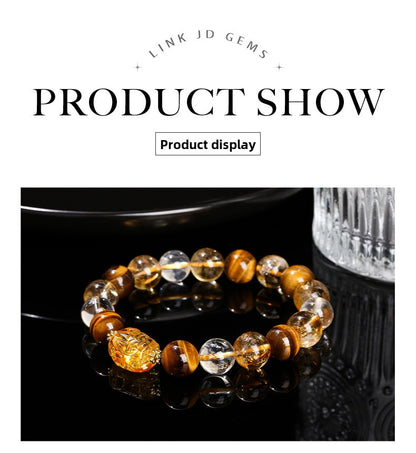 5A Yellow Tiger Eye Pixiu Bracelet – Wealth Style