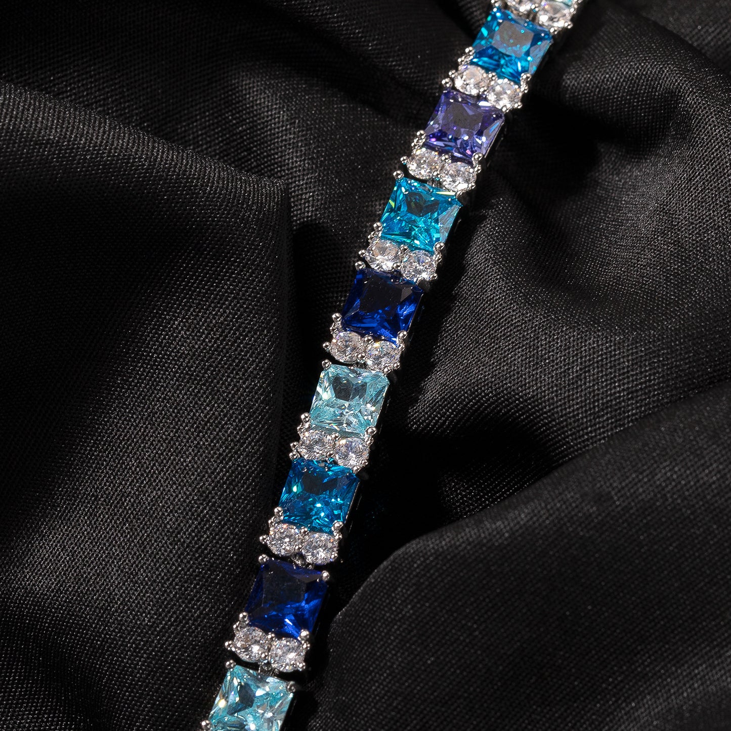 Blue Purple Gemstone Bracelet – Hip-Hop Style