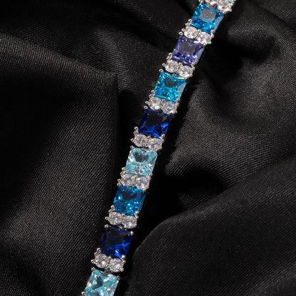 Blue Purple Gemstone Bracelet – Hip-Hop Style