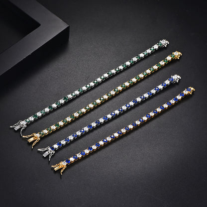 Colorful Zircon Tennis Chain Bracelet for Women