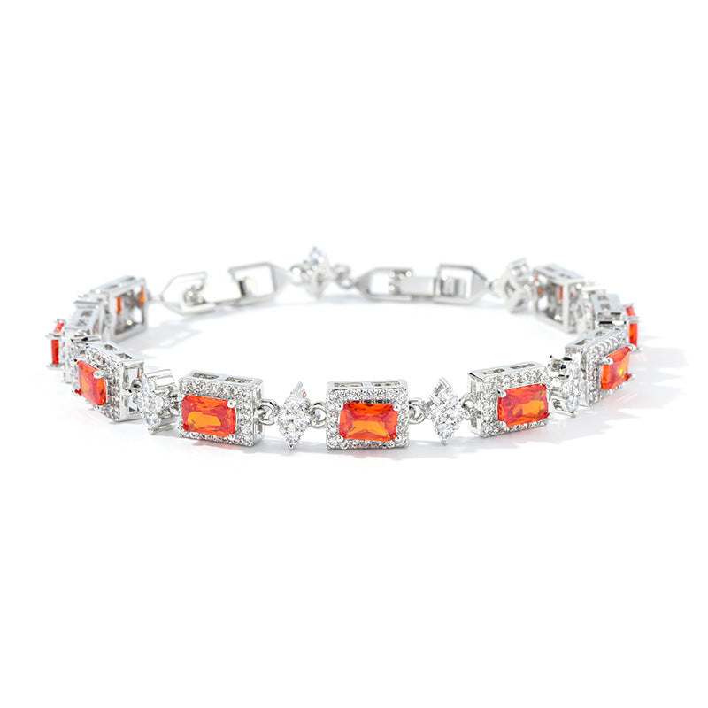 Cross Inlaid Colorful Zircon Bracelet