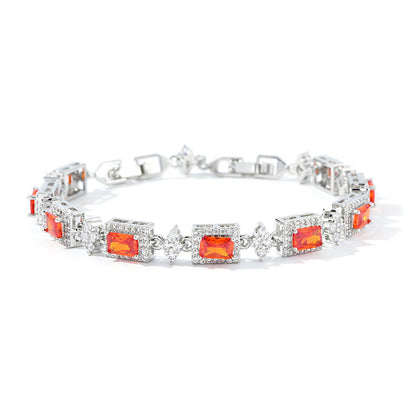 Cross Inlaid Colorful Zircon Bracelet