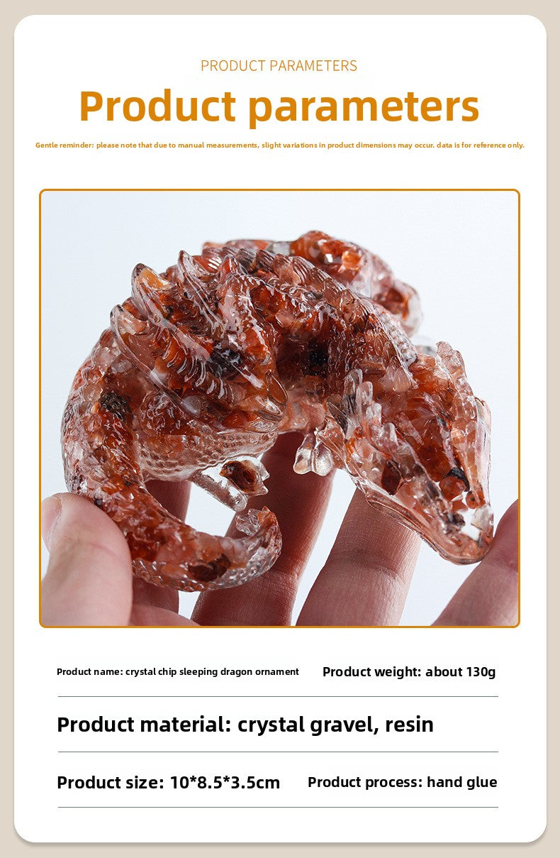 Donghai County Natural Crystal White Crystal Sleeping Dragon Lying Dragon Amethyst Glass-like Office Resin Crystal Ornament