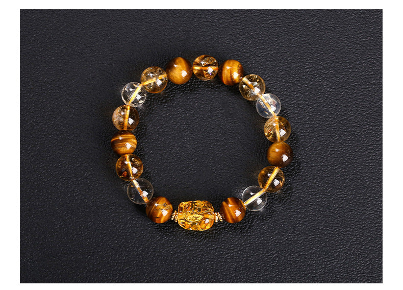 5A Yellow Tiger Eye Pixiu Bracelet – Wealth Style