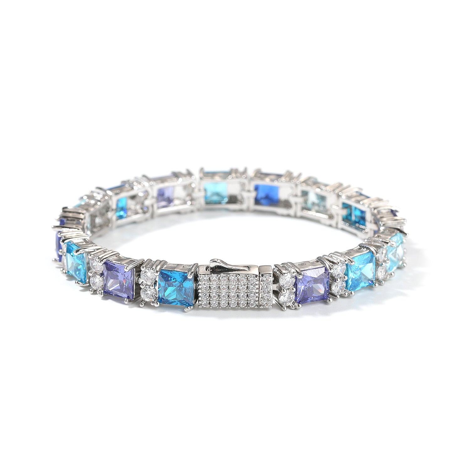 Blue Purple Gemstone Bracelet – Hip-Hop Style