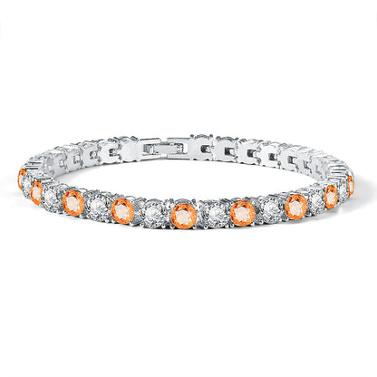 Full Rhinestone Tennis Bracelet – Hip-Hop Style