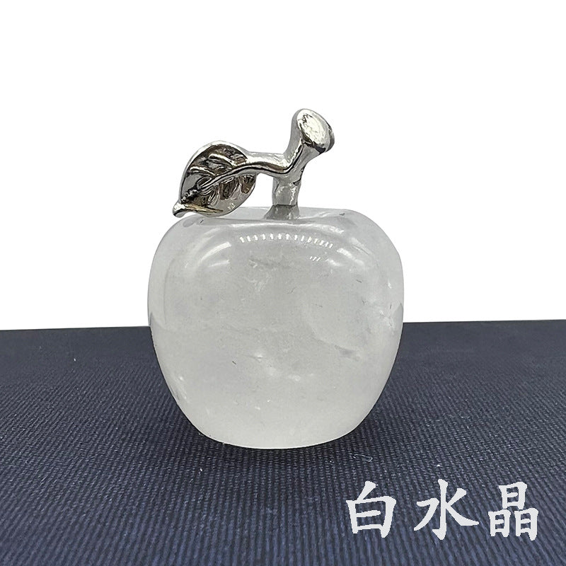Hot Selling Natural Crystal Agate Jade12Colorful Apple Small Ornaments Peaceful Christmas Gifts