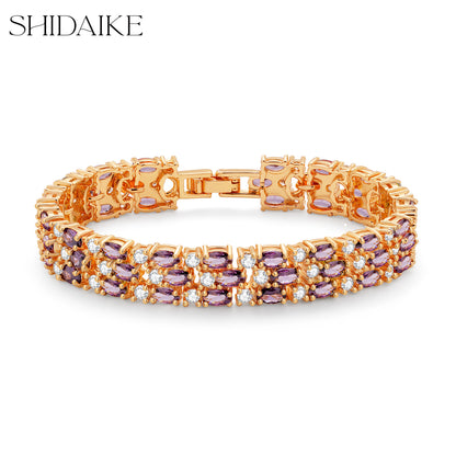 Colorful Zircon Inlaid Bracelet – Luxury Look