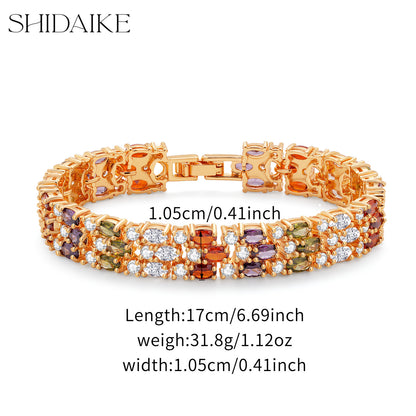 Colorful Zircon Inlaid Bracelet – Luxury Look