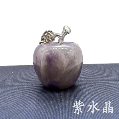 Hot Selling Natural Crystal Agate Jade12Colorful Apple Small Ornaments Peaceful Christmas Gifts
