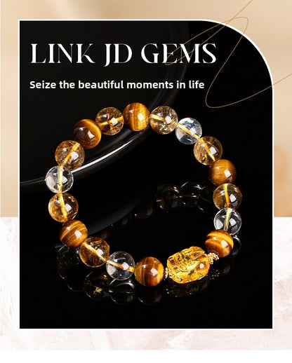 5A Yellow Tiger Eye Pixiu Bracelet – Wealth Style