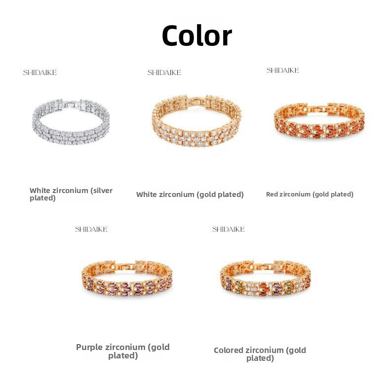 Colorful Zircon Inlaid Bracelet – Luxury Look