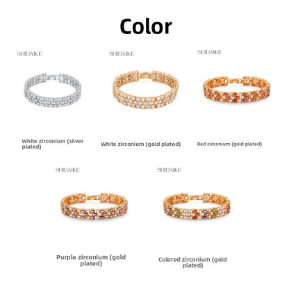 Colorful Zircon Inlaid Bracelet – Luxury Look