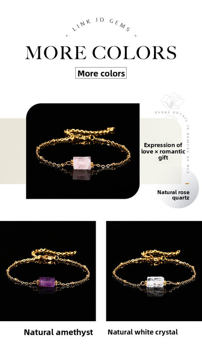 Faceted Jade Crystal Bracelet – Stainless Steel