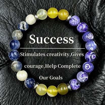 Natural Stone Beaded Bracelet – Tiger Eye & Amethyst