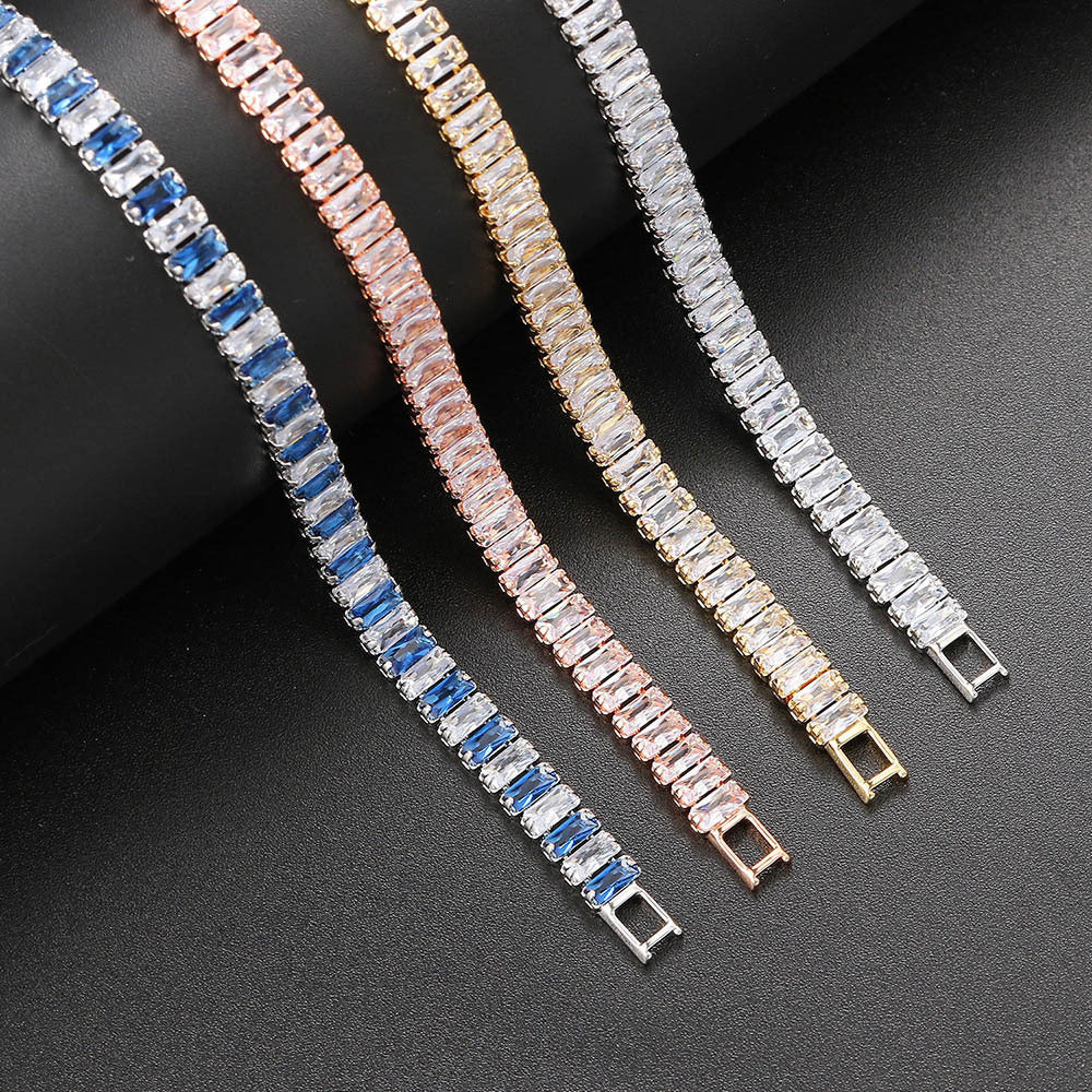 Single Row Colorful Zircon Tennis Bracelet
