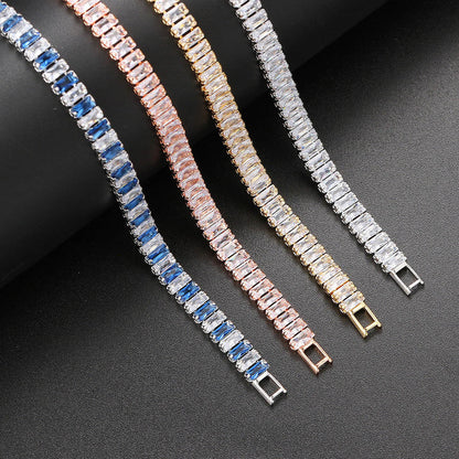 Single Row Colorful Zircon Tennis Bracelet