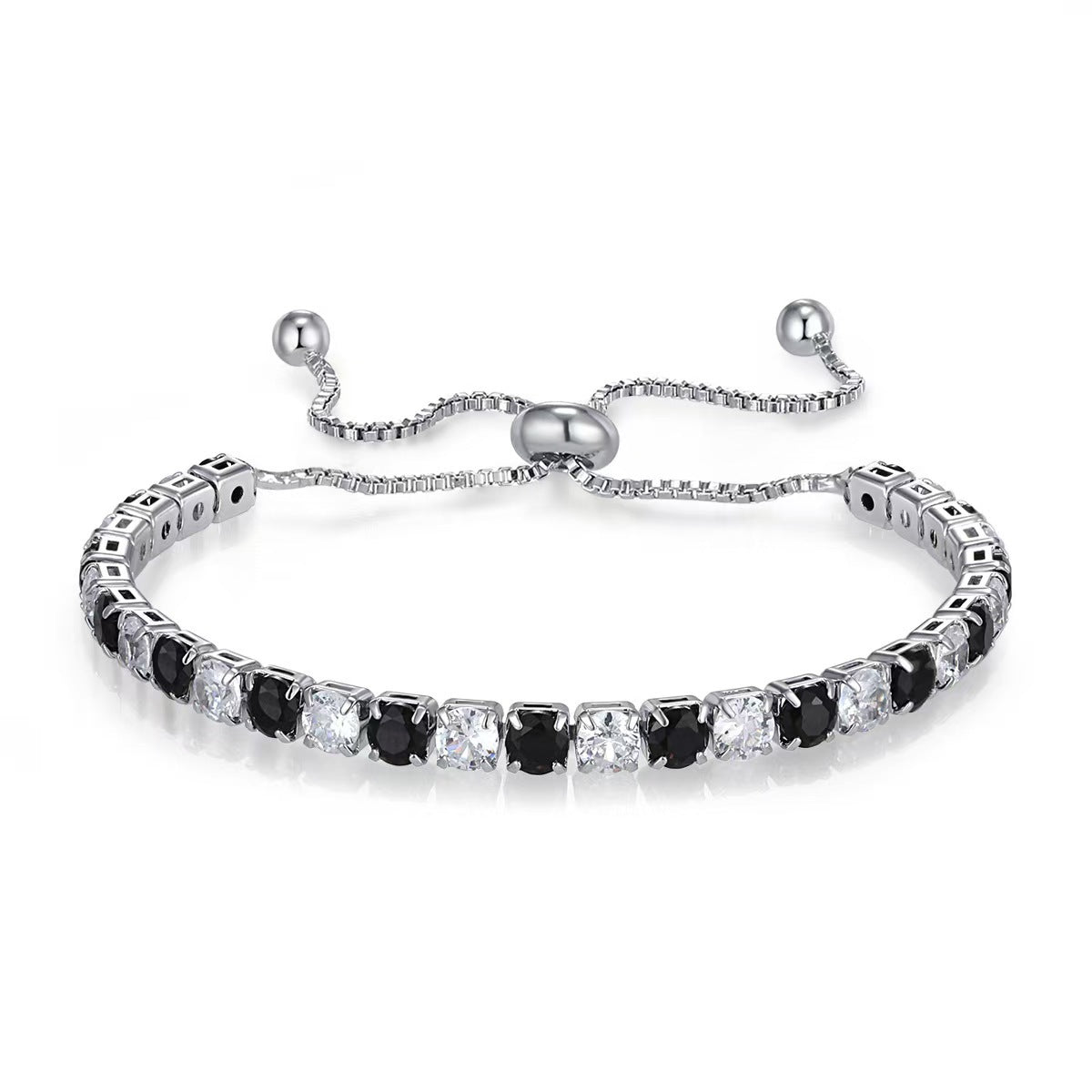 Colorful Zircon Tennis Bracelet Set – White Gold Finish