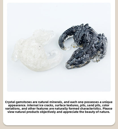 Donghai County Natural Crystal White Crystal Sleeping Dragon Lying Dragon Amethyst Glass-like Office Resin Crystal Ornament