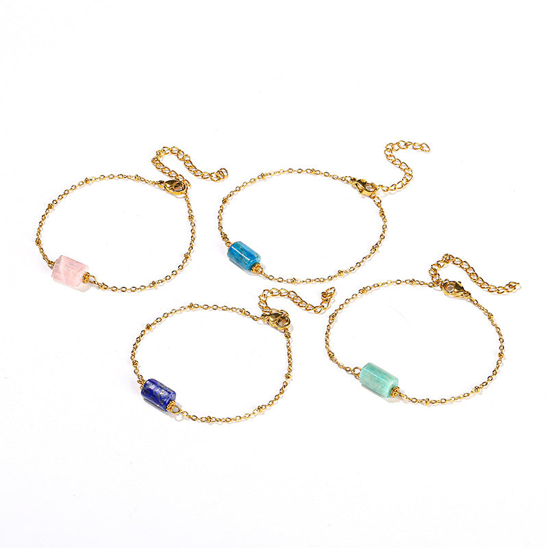 Faceted Jade Crystal Bracelet – Stainless Steel