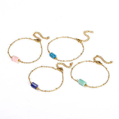 Faceted Jade Crystal Bracelet – Stainless Steel