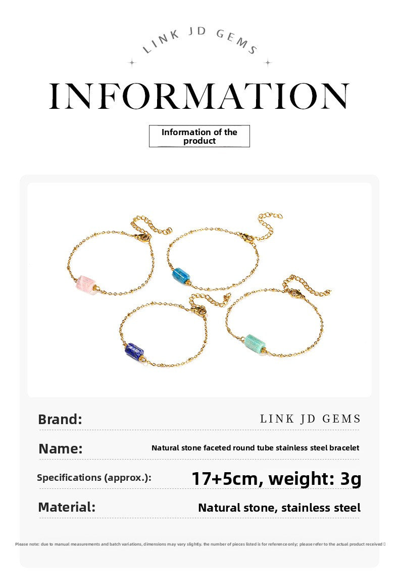 Faceted Jade Crystal Bracelet – Stainless Steel