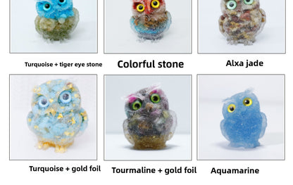 Hot Item Cute Owl Crystal Stone Home Decor Handicraft Decoration Gift Home Decor