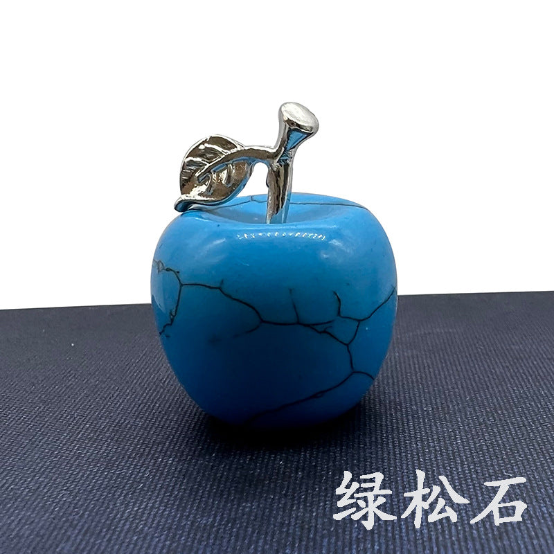 Hot Selling Natural Crystal Agate Jade12Colorful Apple Small Ornaments Peaceful Christmas Gifts