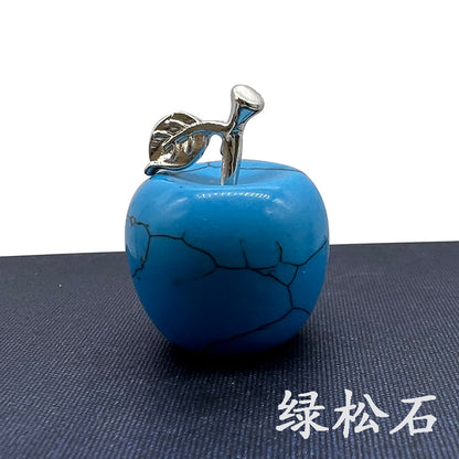 Hot Selling Natural Crystal Agate Jade12Colorful Apple Small Ornaments Peaceful Christmas Gifts