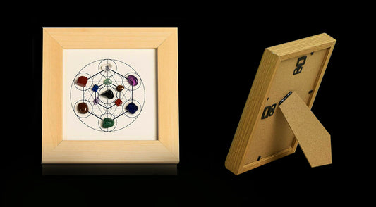Metatron’s Cube Hexagon Crystal Frame – Natural Stone Art