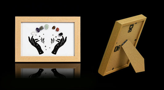 Seven Chakras Crystal Hands Frame – Rainbow Raw Stones