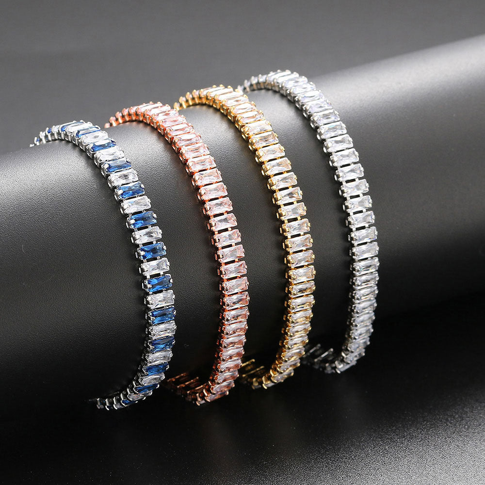 Single Row Colorful Zircon Tennis Bracelet