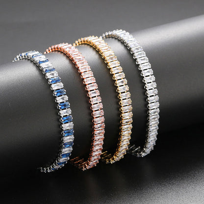 Single Row Colorful Zircon Tennis Bracelet
