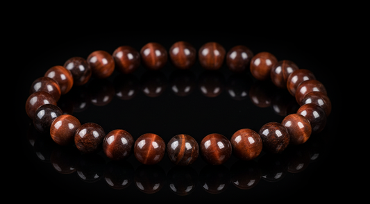 Dragon’s Eye,Red Tiger Eye Bead Bracelet – Natural Crystal Energy Jewelry 8mm