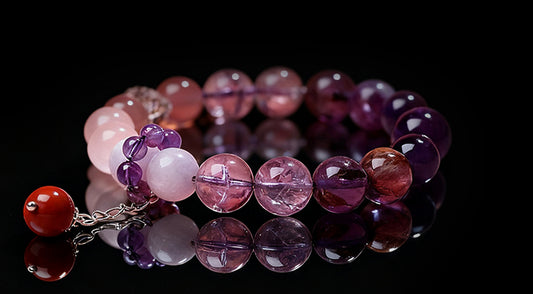 Handcrafted Amethyst & Crystal Bracelet – Good Fortune & Protection for Men & Women
