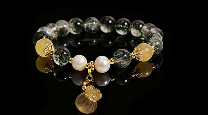 Elegant Green Phantom Quartz Bracelet – Abundance, Wealth & Positive Energy