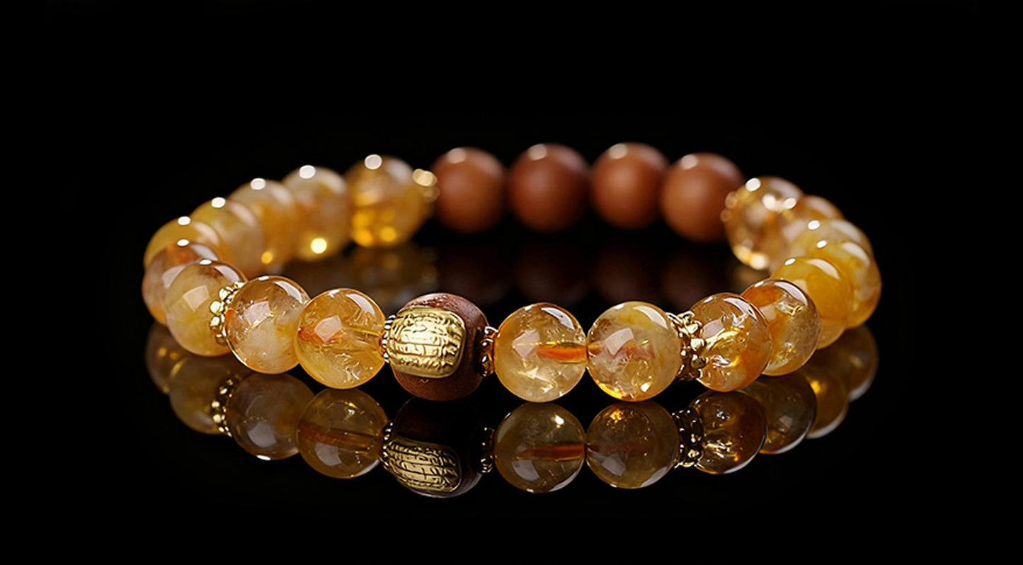 Golden Rutilated Quartz & Yellow Topaz Bracelet – Wealth & Energy