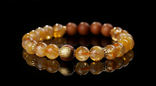 Golden Rutilated Quartz & Yellow Topaz Bracelet – Wealth & Energy