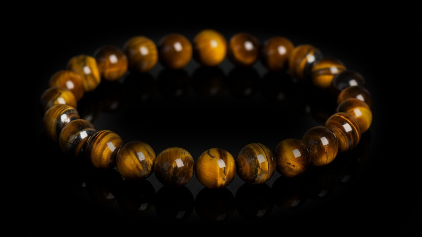 Tiger Spirit,Golden Tiger Eye Energy Crystal Bead Bracelet 8mm
