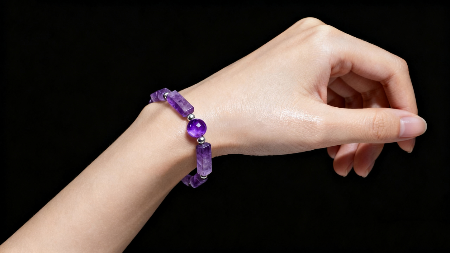 Square & Round Bead Leather Bracelet – Trendy Fashion