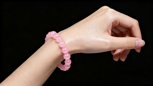 Blush Harmony,Rose Quartz Energy Crystal Bead Bracelet 8mm